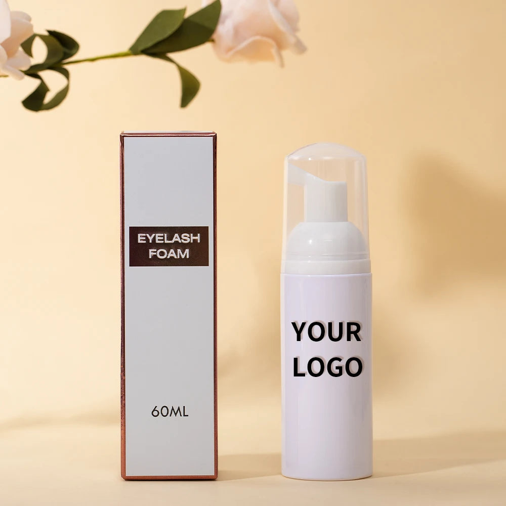 Custom Private Label clear Diy Foaming Eyes Lash Extension Shampoo Kit Cleanser Bottles and logo pink Lash Shampoo