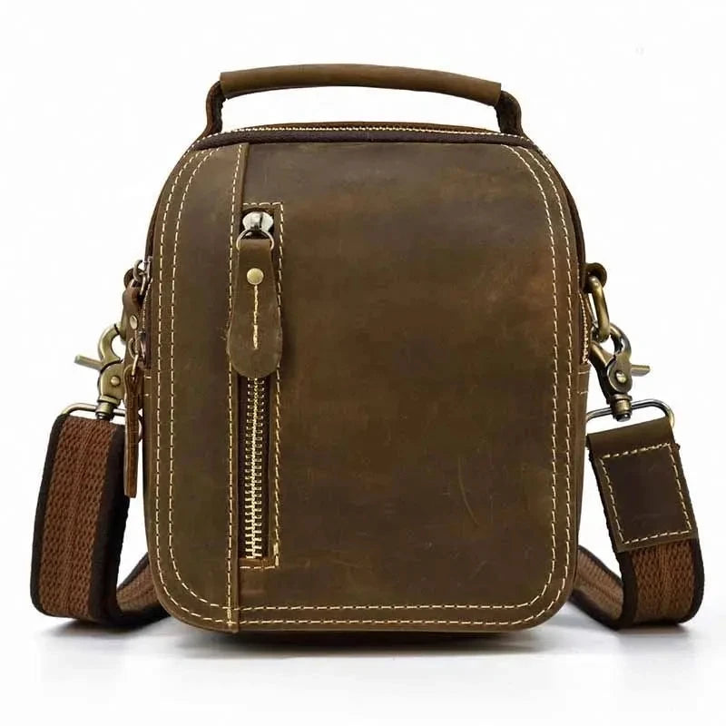 BEARKY Manufacturer's Genuine Leather Crossbody Bag for Men Precious Sturdy Vintage Mens Leather Shoulder Laptop Messenger