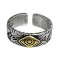 Egyptian Mythology Horus Evil Eye Ring Men's Hip-hop Thai Silver Trendy Open Simple Niche Design Ring