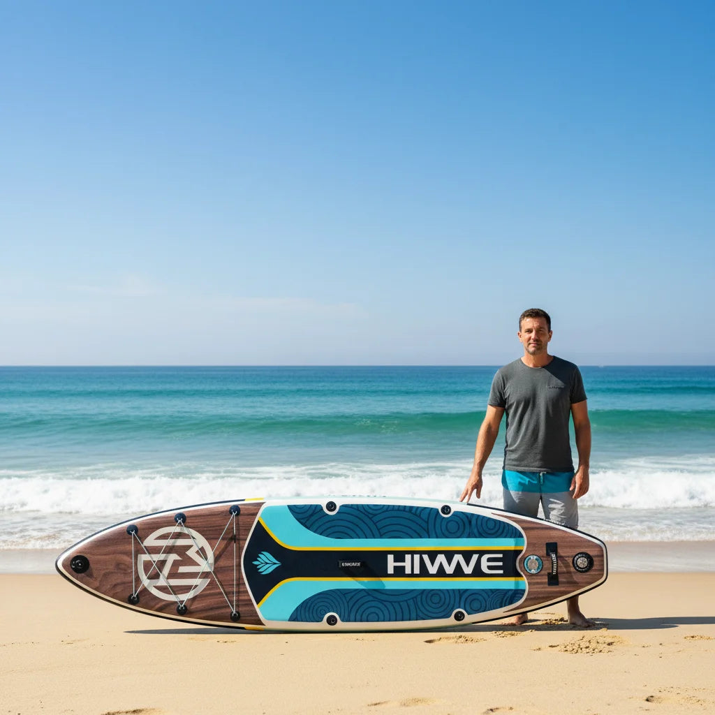 EU Overseas Warehouse Dropshipping Inflatable sup Paddle Board Drop Stitch DEPP WOOD GRAIN Stand up Paddle Board in Stock