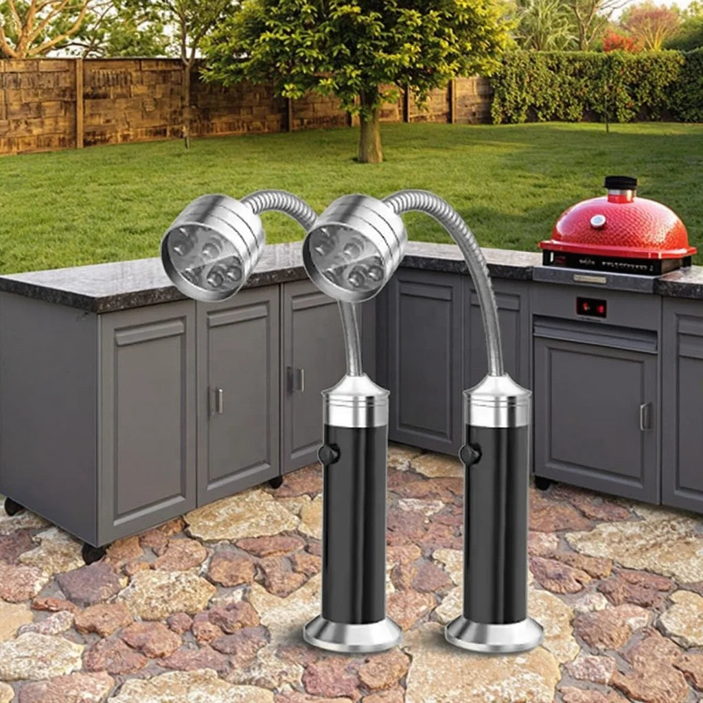 Magnetic BBQ Grill Light Set 9 LED Flexible Gooseneck Flashlight Waterproof Outdoor Grilling Accessories for Kitchen Baking