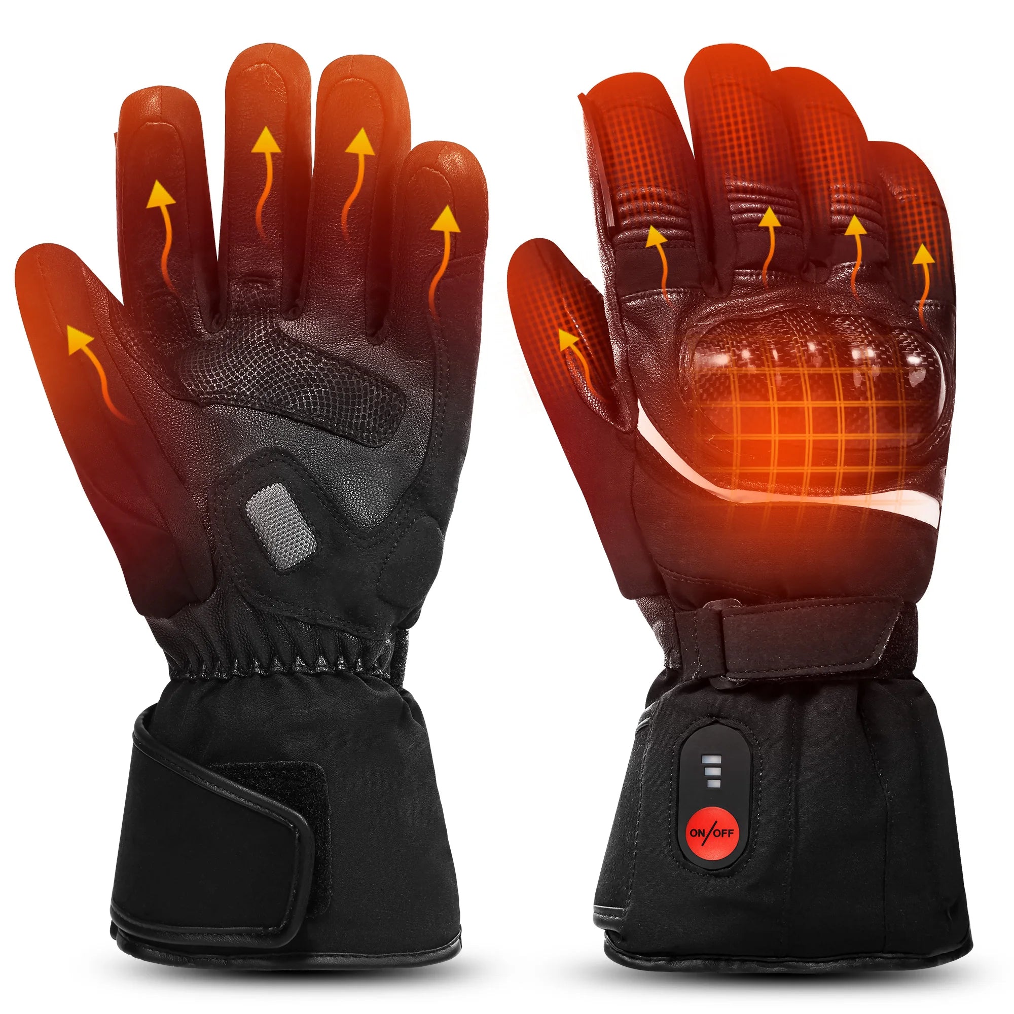 Winter Extreme Cold Day Ski Gloves Waterproof Snow Heating for Outdoor Motorcycle Racing Thermal Leather for Cycling Sports