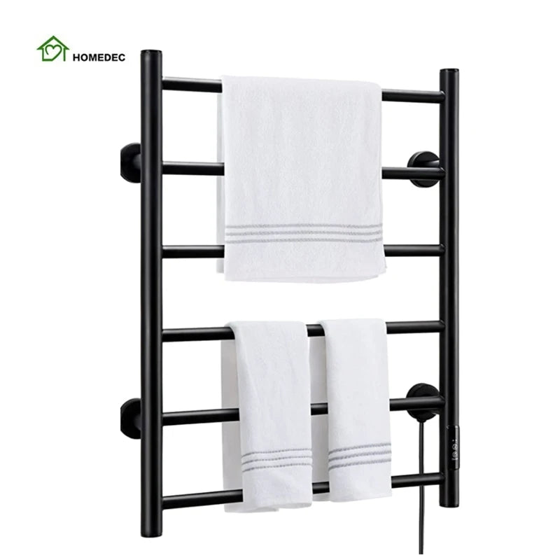 Round Tube Heated Towel Rail Stainless Steel 304 Electric Hot Towel Rack Warmer