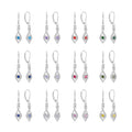 QINGXIN 925 Sterling Silver Mother's Day Gift Party Jewellery Luxury Zircon Gemstone Hoop & Huggie Drop Earrings Women