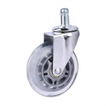 Modern 3" Stem Rubber Office Chair Casters with Polyurethane Wheels 75mm School Use