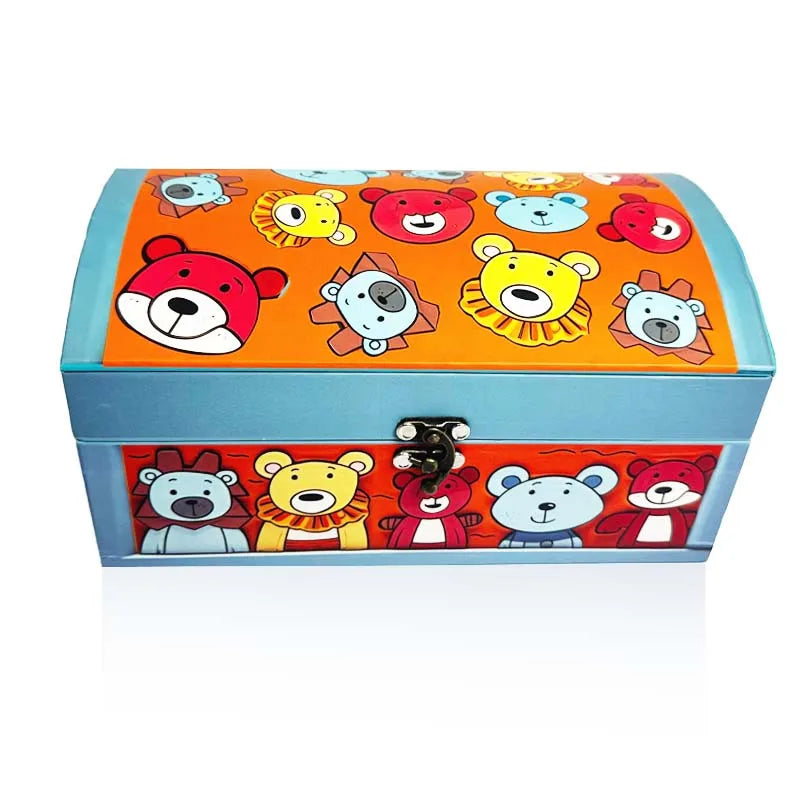 Custom Luxury Cardboard Cartoon Printing Treasure Gift Box Organizer Kids Toy Storage Box With Flip-top Lid