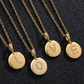 Luxury Real 18K Gold Plated Stainless Steel Zircon Alphabet Pendant 26 Initial Letters Necklace Jewelry for Women