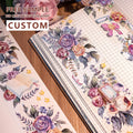 Custom Clear Flower PET Tape Manufacturer PET Scrapbooking Sticker Roll with Holographic Foil Effect