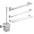 Modern 4-Piece Wall-Hung Aluminum Bathroom Accessory Set Brass-Finished Space-Towels Brushed Metal Surface Bath Hardware Sets