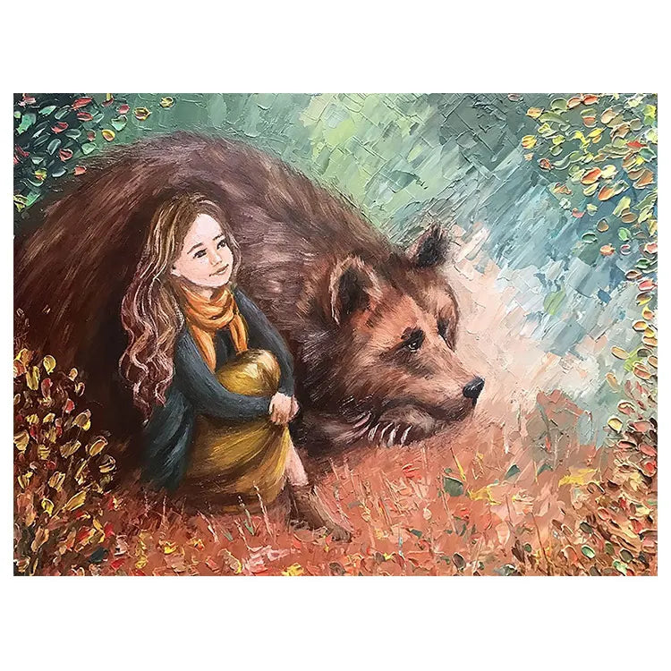 Ever Moment Diamond Painting Art Collection Gift Girl Wild Animal Brown Bear Lion Leopard Cross Stitch 5D 3F2653
