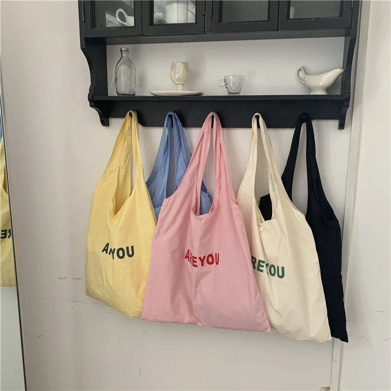 New 2022 Large Capacity Single Shoulder Letter Print Women's Bag Small Fresh Shopping Bag Hundred With Cloth Bag
