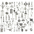 Silver Tone Alloy Charm Pendant Connector 65pcs Daily Supplies for Children's DIY Jewelry Making Accessories Living Tools Daily