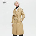 Good Quality OEM Customize Double Breasted  Oversized Waterproof Belted Classic Trench Coat Cool Trench Coat