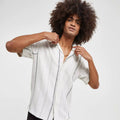 Empire Men's Cotton Structured Striped Casual Summer Breathable Short Sleeve Shirt with Regular Fit S White Green Stripe