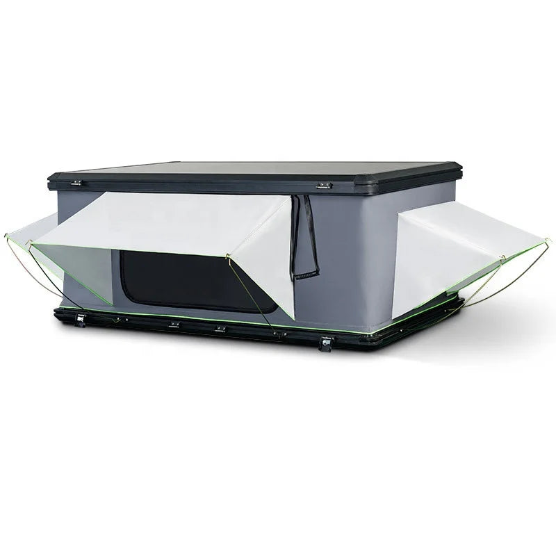 Outdoor Camping 4WD Foldable Hard Shell Fiberglass Rooftop Tent Canvas Four-season Waterproof Soar SH01-129 One Bedroom Living