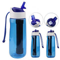 750ML Eco Friendly Portable Clean Sports Filtered Water Bottle With Filter Straw Outdoor Water Filter Purifier Cup