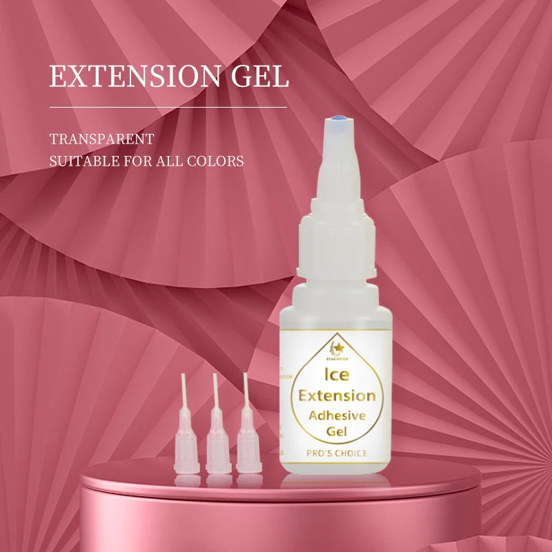 StarSpeed Ice Hair Extension Glue Gel 20g clear Transparent Hot Sale Waterproof Ice Glue for Hair Extensions Cold Build Adhesive