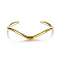 Minimalist 18k Gold Plated Women Weave Style C Shape Simple Cuff Bracelet