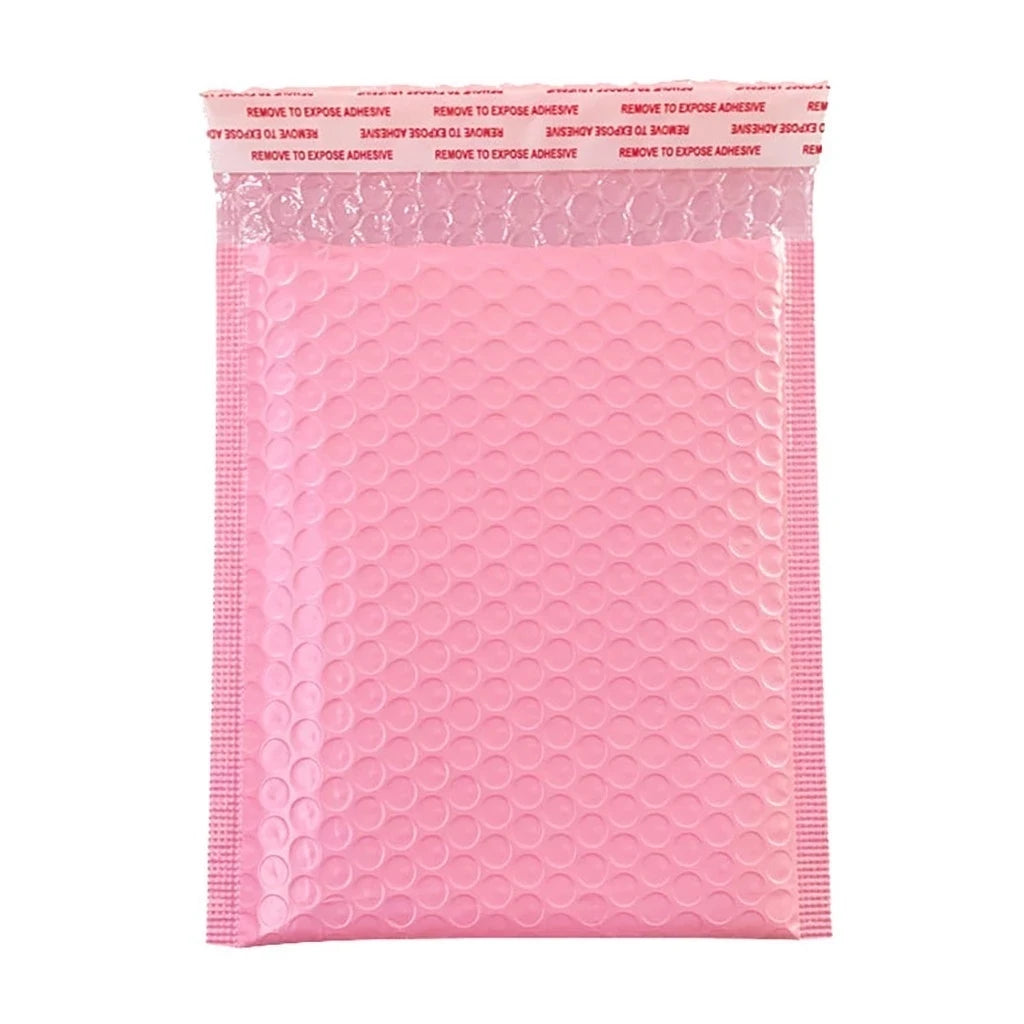 Customized Pink Poly Bubble Mailer Protective Envelope Bag with Personalized Logo for Couriers Express and Shoe Packaging