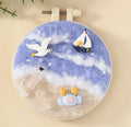 CHENISTORY DIY Wool Felting Painting With Embroidery Frame Handmade Needle Wool Painting Picture for Home Decors Crafts Gift