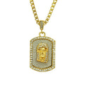 Wholesale Hip Hop Style Setting Rhinestone Glitter Jesus Alloy Pendant Men Necklace Stainless Steel Chain Necklaces