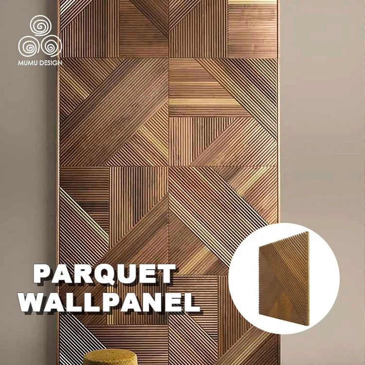 MUMU 3D Unique Design Square Easy Install Wavy Interior Storage Cabinet Wooden Wall Panels for Garden