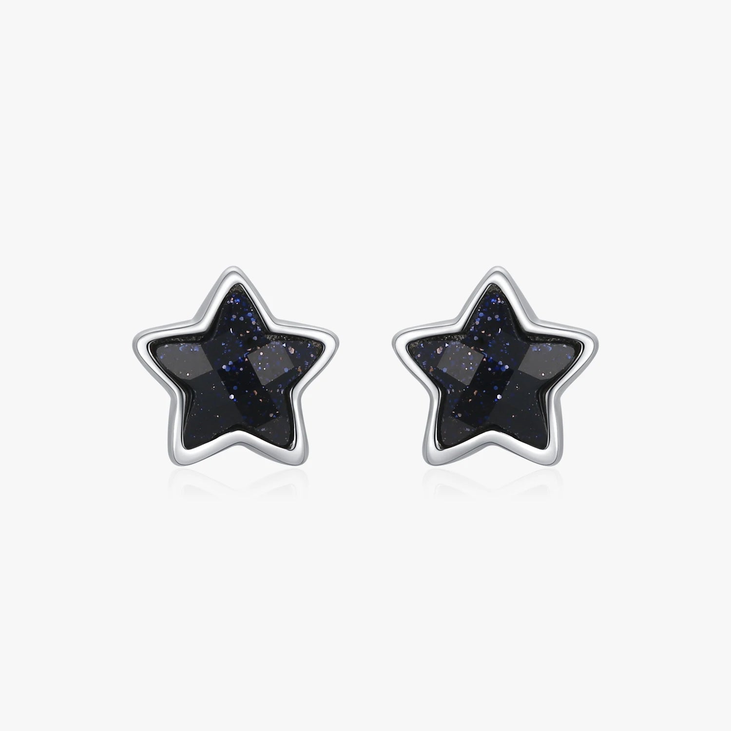 925 Sterling Silver Fine Jewelry Natural Aventurine Stars Stud Earrings for Women