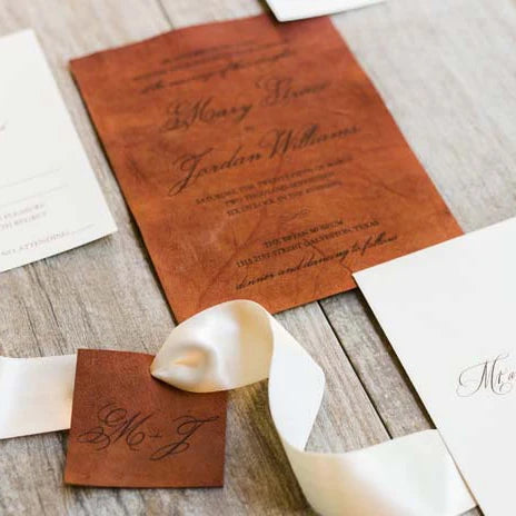 Customized Lamb Leather Invitation Cards for Wedding