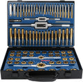 86PCS Tap and Die Set Tungsten Steel Titanium Hand Threading Tool SAE Metric High Hardness Cutting Forming Thread Repair Kit