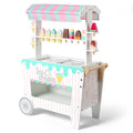 Custom Children Wooden Ice Cream Cart Pretend Shopping Canteen Educational Kitchen Toys for Kids