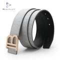Blu Flut B Buckle Leather Waist Belt Custom Buckle Men's Leather Belt Unisex Fashion Belts for Jean