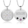 Men Round Stainless Steel Silver Metal Alloy Pendant with Energy Ball Gift Jewelry Necklace Crystal Charms MegaBDM