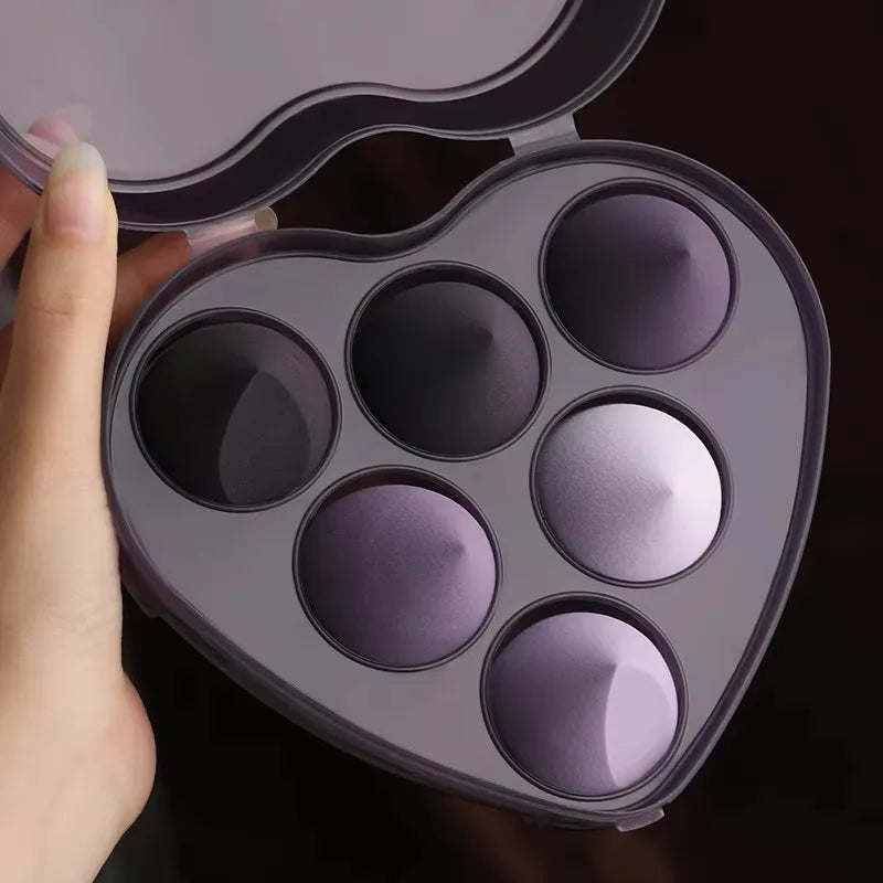 Heart Box Non Latex Makeup Sponge Set Soft Washable Powder Puff Water Drop Cosmetic Beauty Egg Foundation Cream Blender Sponges