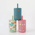 Latest Printing Pattern Toddler Cups Spill Proof Bpa Free Food Grade Kids Drinking Silicon Straw Cup
