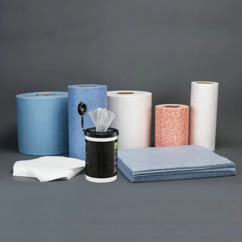 Heavy Duty Industrial Cleaning Wipes Breathable Waterproof Meltblown Fabric Raw Material Perforated for Canister Wipes Plain