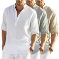 Resort Plus Size Men's Cotton Linen Casual Shirt Autumn Streetwear with Yarn Dyed Techniques for Vacation Fishing Loose Fit