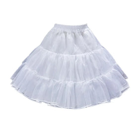 3 Hoop Kids Girls Summer Soft Organza Crinoline Petticoat Dresses Skirts Underskirt for Wedding Party COS Princess Dress 100%