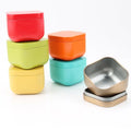 2oz 60ml Travel Size Tea Storage Container Empty Square Shape Tinplate Screw Cap for Candle Packaging Food 55x45mm Square Cookie