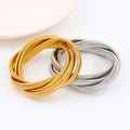 Stainless Steel Stretchable Double Snake Bangles Hip Hop Non Tarnish Gold Three Snake Bracelets for Women Men