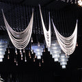 I878 2025 Unique Decorative Wavy Curtains Wedding Stage Party Ceiling Decoration for Background