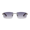 2025Newest Gradient Frameless Temples UV400 Shades Sunglasses  Square Rimless Cut Edge Small Rectangle Men Sunglasses