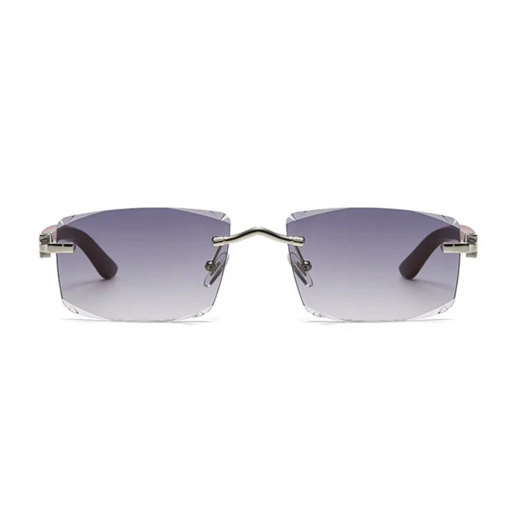 2025Newest Gradient Frameless Temples UV400 Shades Sunglasses  Square Rimless Cut Edge Small Rectangle Men Sunglasses