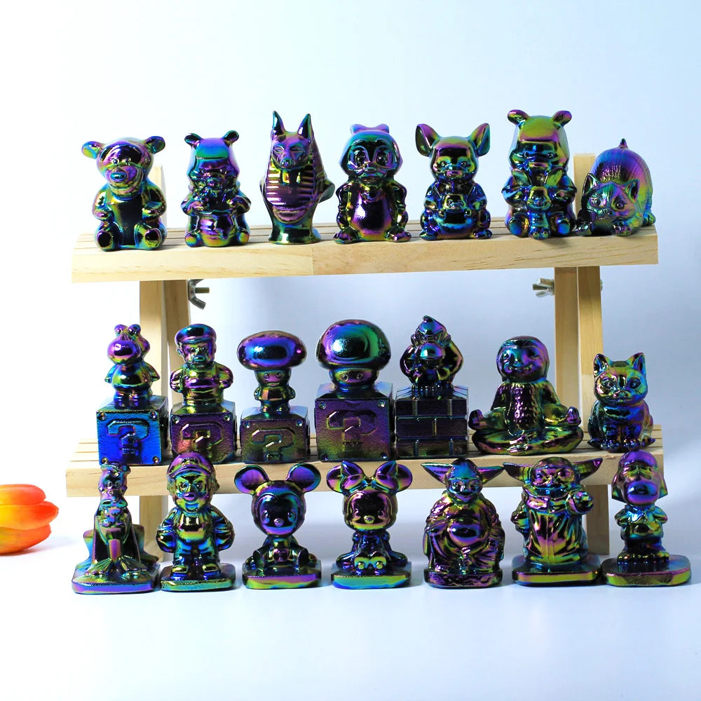 Aura Titanium Obsidian Crystals Wholesale Bulk Healing Stones Spiritual Products Meditation Fengshui Ornaments