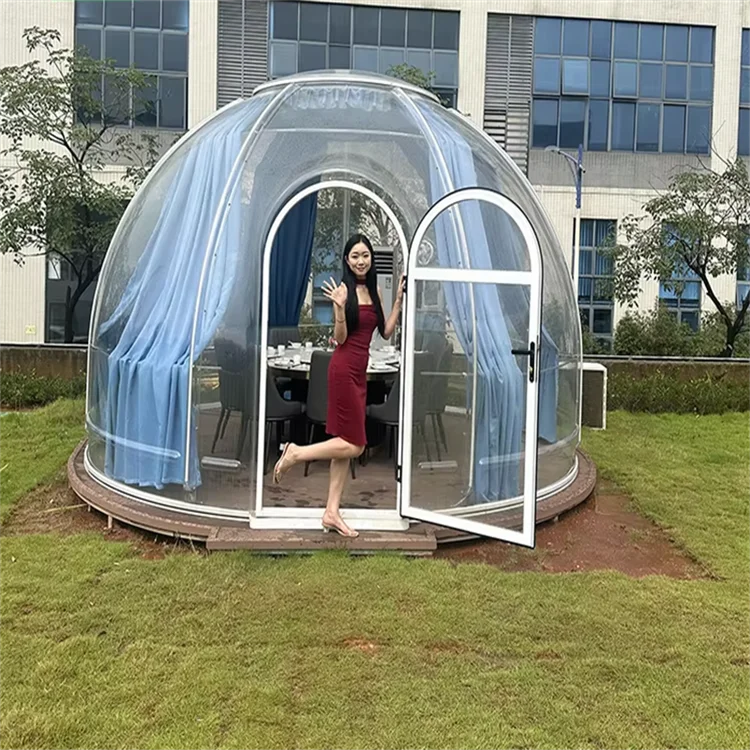 Modern Luxury Full House Glamping Geodesic Dome Transparent Polycarbonate Prefabricated Accommodation for Hotels