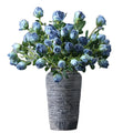 Wedding Decorative Faux Dry Rose Bundles Silk Flowers 12Heads Artificial Dried Rose Bouquet