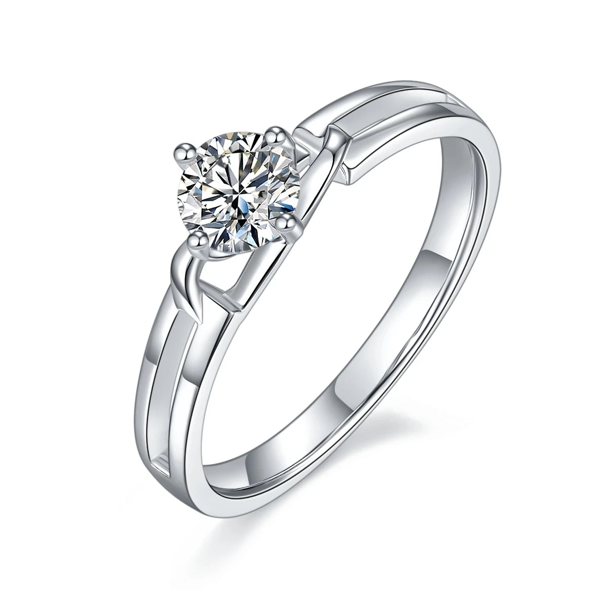 2022 New Design 0.5/1/1.5/2/3/4/5 Carat Fine Jewelry Moissanite 14 K Gold Ring for Ladies Gift
