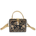 TS Acrylic Dinner Hollowed Out Metal Carved Diamond Inlaid Handbag Single Shoulder Crossbody Women's Bag Foreign Trade