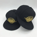 Wholesale Hip Hop Caps With Custom Golden Embroidery Logo   Fashion Snap Back Hats  for Men With Custom Logo