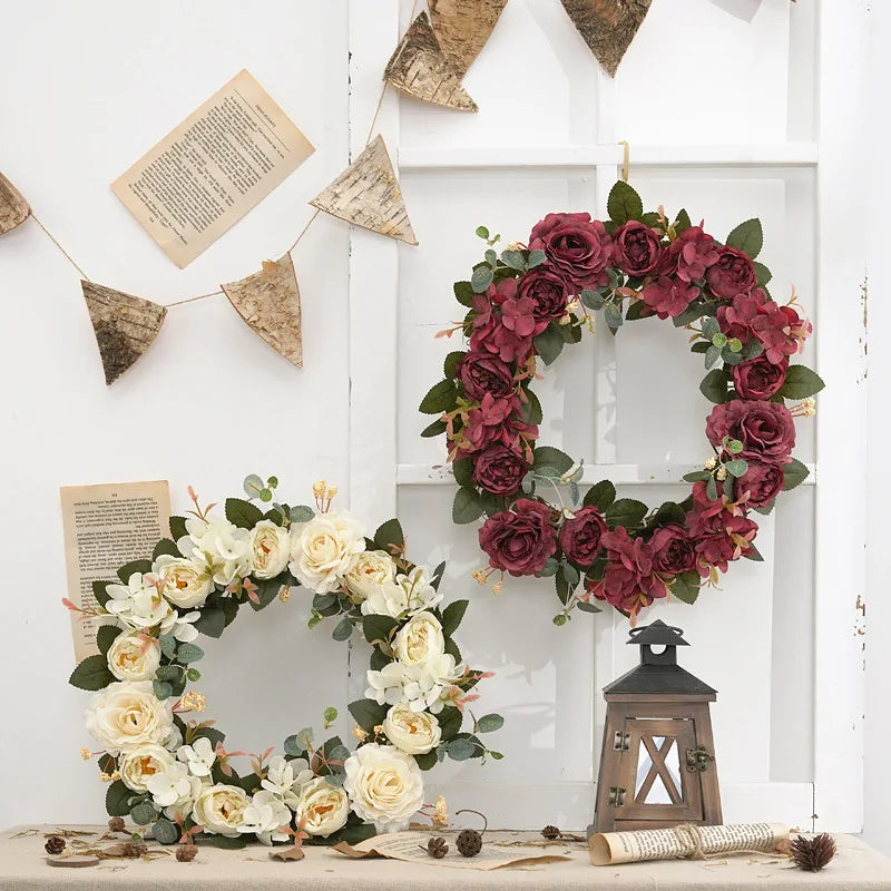 Wholesale Artificial Decorative Flowers Wreaths and Plants  for Home Front  Door Decoration