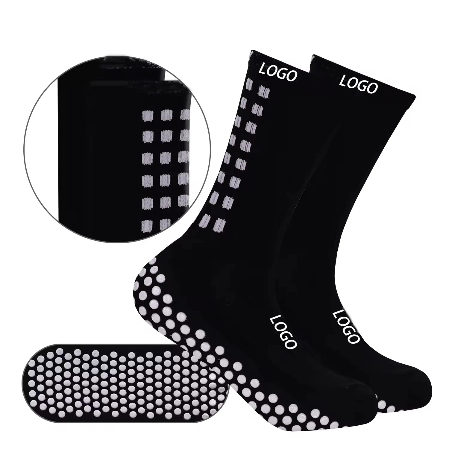 Wholesale Custom Non Slip Thick Terry Cushioned Grip Football Socks Anti-slip Soccer Socks for Men